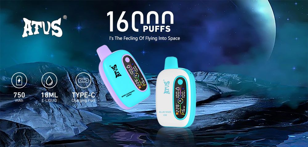 DE016 16000 Puffs Disposable Vape with LED display screen and adjustable airflow rechargeable ATVS Vape