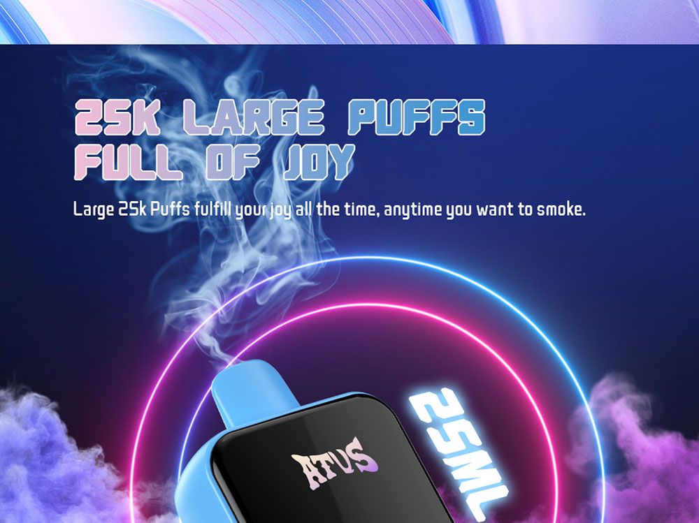 DE022 25000 Puffs Disposable Vape with Full screen rechargeable and adjustable airflow ATVS Vape